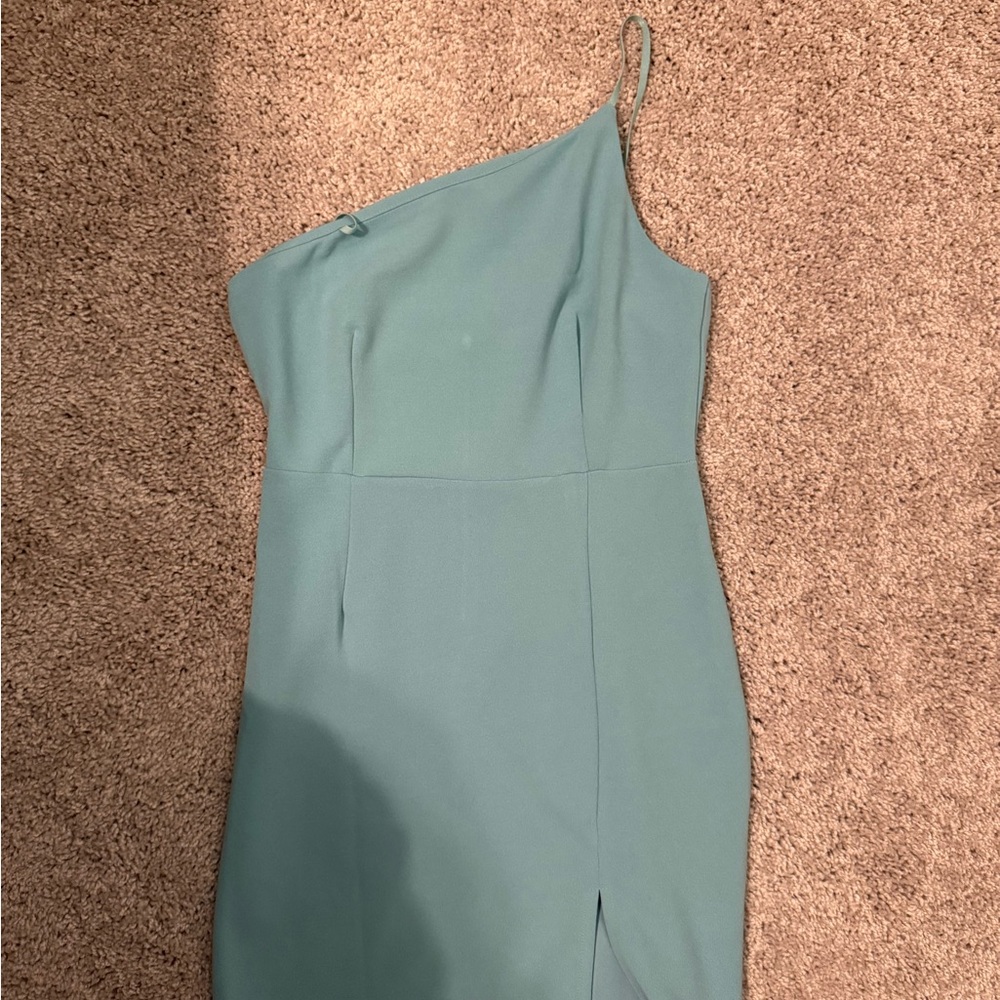 Elegant One-Shoulder mint Dress